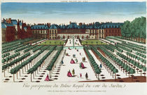 Perspective view of the Palais Royal from the Gardens von French School