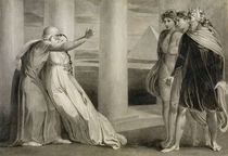 Tiriel Supporting the Dying Myratana and Cursing his Sons von William Blake