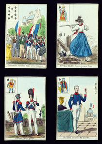 Selection of playing cards relating to the 1830 Revolution by French School
