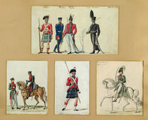 The uniforms of Scottish soldiers and Prussian von Pierre Antoine Lesueur