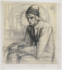 Dante in Meditation Holding a Pomegranate by Dante Gabriel Charles Rossetti