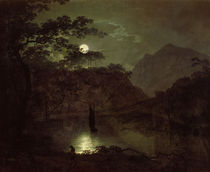 A Lake by Moonlight, c.1780-82 by Joseph Wright of Derby