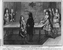 Louis XIV playing billiards with his brother von Antoine Trouvain