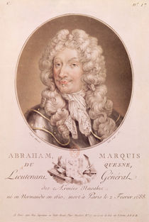 Portrait of Abraham Duquesne engraved by Ride by French School