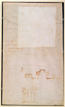 Architectural Study with Notes von Michelangelo Buonarroti