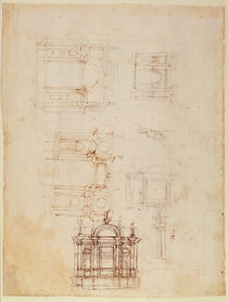 Studies for architectural composition in the form of a triumphal arch by Michelangelo Buonarroti