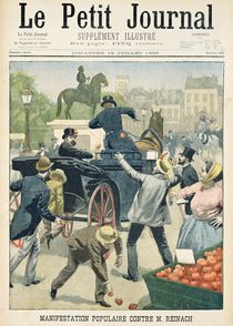 Popular protest against Joseph Reinach from 'Le Petit Journal' by French School