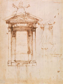 Architectural study by Michelangelo Buonarroti