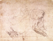 Studies of hands and an arm by Michelangelo Buonarroti