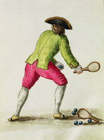A Man Playing with a Racquet and Balls von Jan van Grevenbroeck
