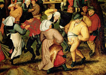Rustic Wedding, detail of people dancing by Pieter Brueghel the Younger