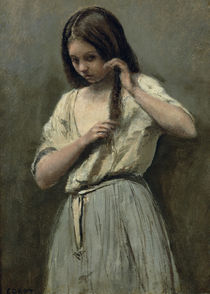 Young Girl at her Toilet von Jean Baptiste Camille Corot