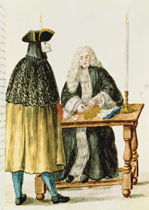 A Magistrate Playing Cards with a Masked Man von Jan van Grevenbroeck