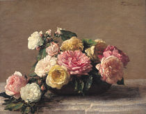 Roses in a Dish, 1882 by Ignace Henri Jean Fantin-Latour