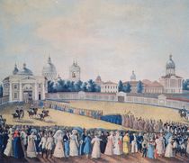 The Visit of Alexander I to the Alexander Nevsky Monastery by Russian School