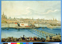 Laying of the Moskvoretsky Bridge in Moscow by Charles de Hampeln