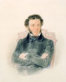 Portrait of Alexander Pushkin 1836 von Piotr Ivanovich Sokolov
