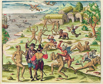 Cacodemon attacking the savages by Theodore de Bry