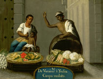 A Man from Varsino and his American Indian Wife by Mexican School