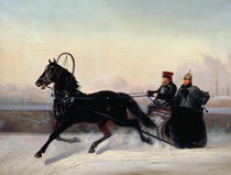 Emperor Nicholas I Driving in a Sleigh by Nikolai Egorevich Sverchkov