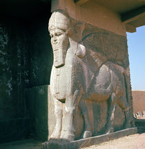 Winged human-headed bull, Neo-Assyrian Period by Assyrian