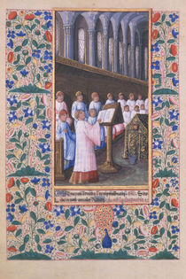 Ms Lat. Q.v.I.126 f.77v Illustration of a funeral service von Jean Colombe