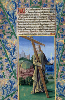 Ms Lat. Q.v.I.126 f.89v Christ with the Cross and the orb by Jean Colombe