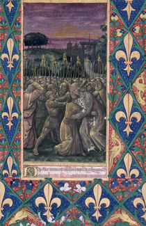Ms Lat. Q.v.I.126 f.100 The Kiss of Judas by Jean Colombe