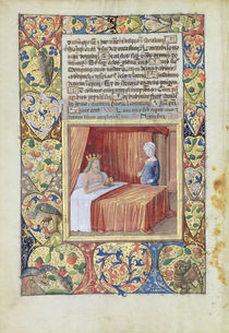 Ms Lat. Q.v.I.126 f.37v A king lying in bed von Jean Colombe
