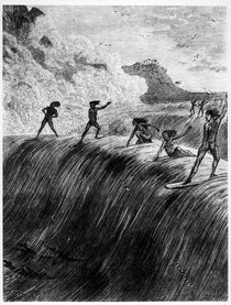 Natives Surfing in the Sandwich Islands by English School