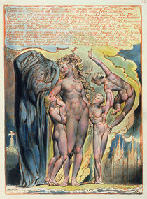 'Leaning Against the Pillars...' von William Blake