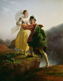 Bianca Cappello Fleeing with her lover Francesco de Medici von Louis Ducis