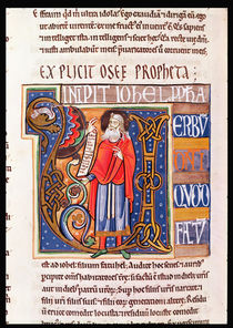 Ms 1 fol.193v Historiated initial 'U' depicting Joel by French School