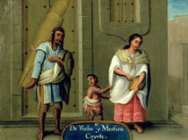 An American Indian Man and his Mixed-Race Wife von Mexican School