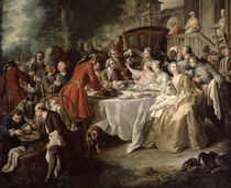 The Hunt Lunch, detail of the diners von Jean Francois de Troy
