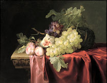A still life with grapes, plums von Willem van Aelst