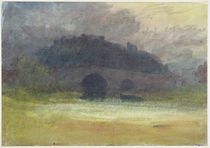 Evening Landscape with Castle and Bridge in Yorkshire von Joseph Mallord William Turner
