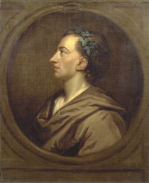 Alexander Pope Profile, Crowned with Ivy by Godfrey Kneller