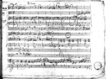 Ms.222 fol.6 Trio, in E flat major 'Kegelstatt' for piano by Wolfgang Amadeus Mozart