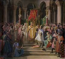 Philip Augustus King of France Taking the Banner in St. Denis von Pierre Henri Revoil