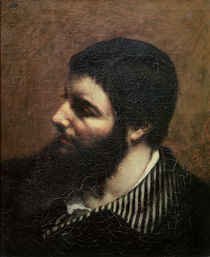 Self Portrait with Striped Collar von Gustave Courbet
