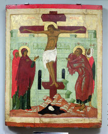 Icon depicting the Crucifixion with the Virgin von Russian School