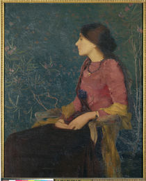Seated Portrait of Thadee-Caroline Jacquet by Edmond-Francois Aman-Jean
