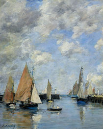 The Jetty at High Tide, Trouville by Eugene Louis Boudin