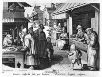The Spectacles Seller, engraved by Jan Collaert and Joan Galle by Jan van der Straet