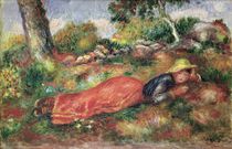 Young Girl Sleeping on the Grass von Pierre-Auguste Renoir