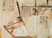 Two Musicians, from the Tomb of Rekhmire by Egyptian 18th Dynasty