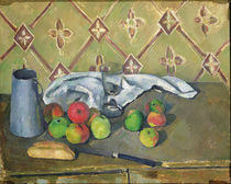 Fruit, Serviette and Milk Jug by Paul Cezanne