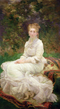 The Woman in White, c.1880 by Marie Bracquemond