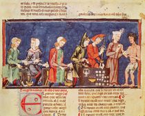 Fol.65v Dice Makers, from the 'Book of Games by Spanish School